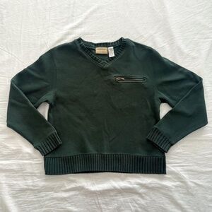 VINTAGE 90s Liz Claiborne Lizwear Green V Neck Sweater